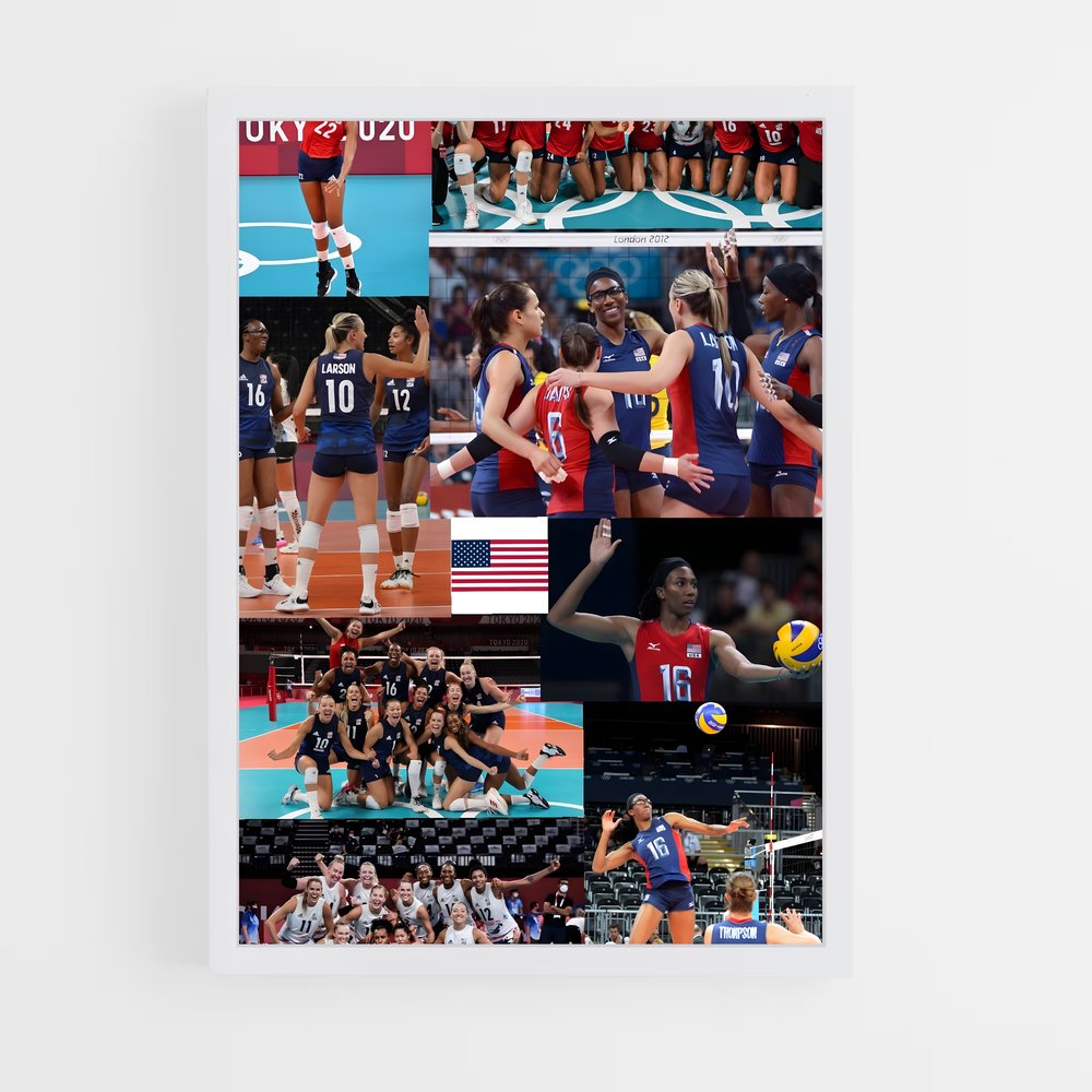 Poster Équipe de Plage Joyeuse – affiche Beach-volley (vue 3)